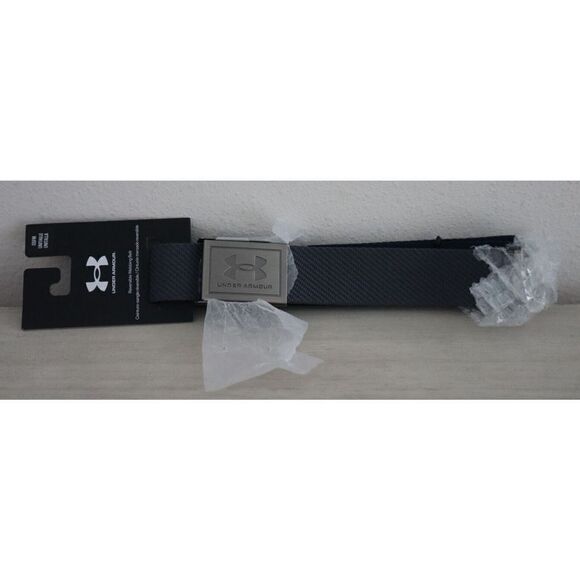 Under Armour Unisex OSFM Pitch Gray/Academy UA 2.0 Reversible Webbing Golf Belt - Picture 1 of 5